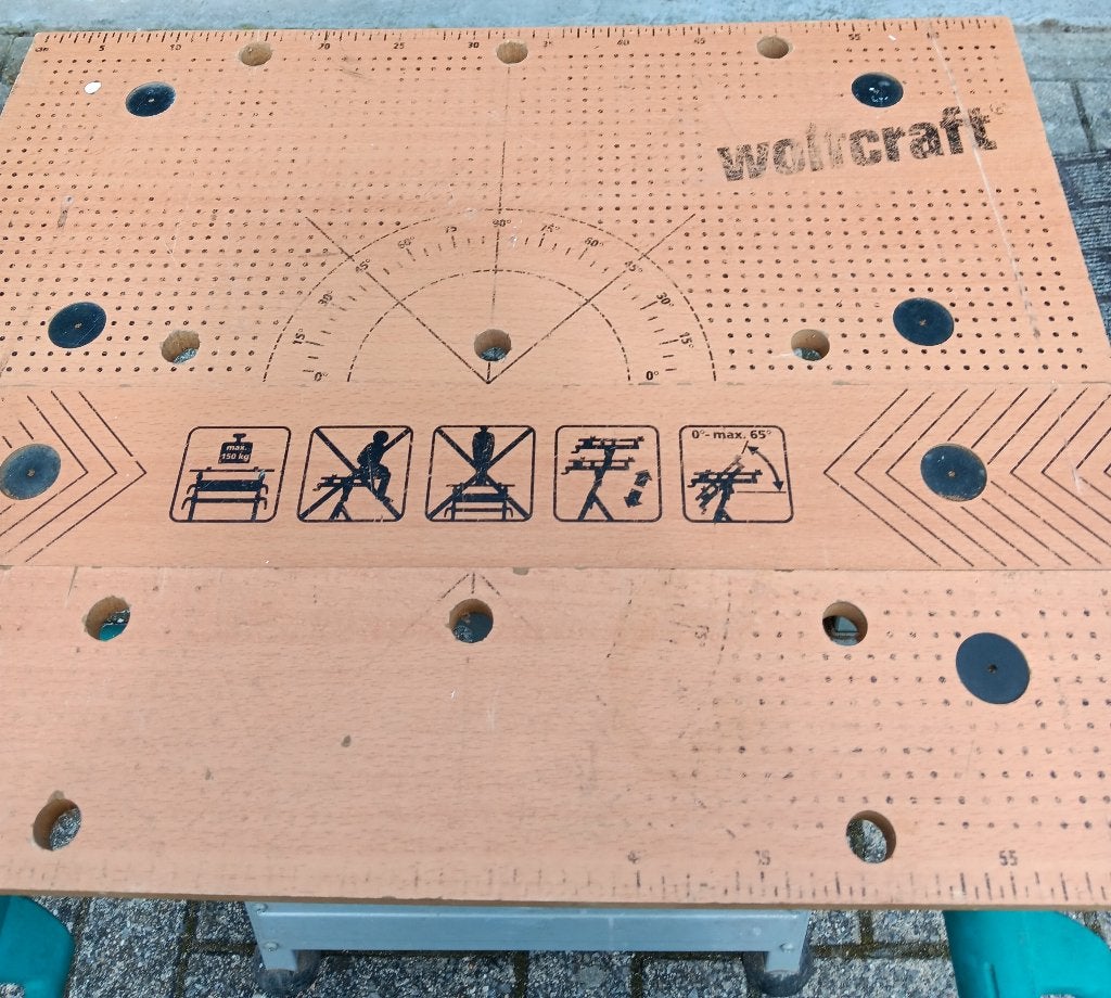 Werkbank  WOLFCRAFT, Bricolage & Construction, Enlèvement, Comme neuf, 70 à 120 cm, Rabattable