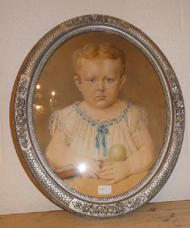 F.J. Becker 1889 dessin d'un garçon, Antiquités & Art, Enlèvement