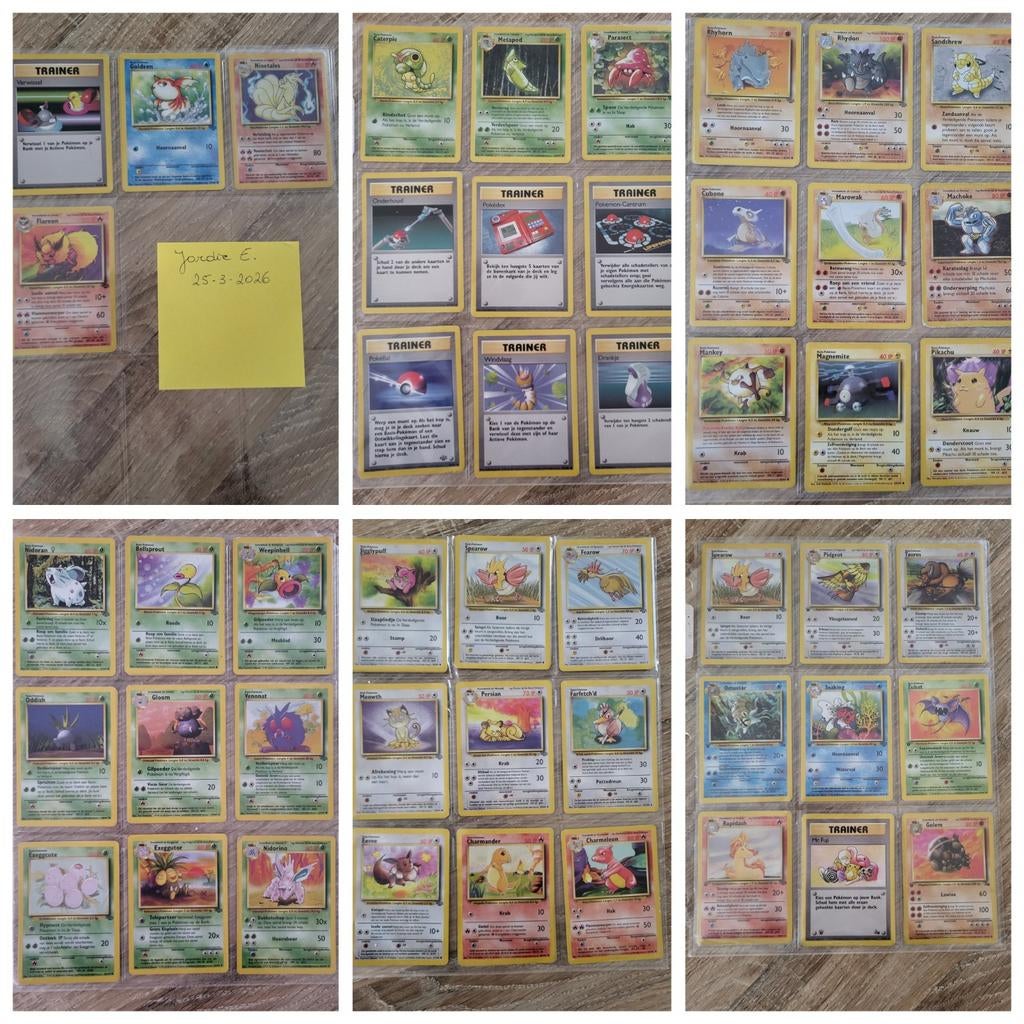 Vintage Pokémon-kaarten Dutch (Base Set, Jungle, Fossil), Enlèvement, Utilisé, Plusieurs cartes