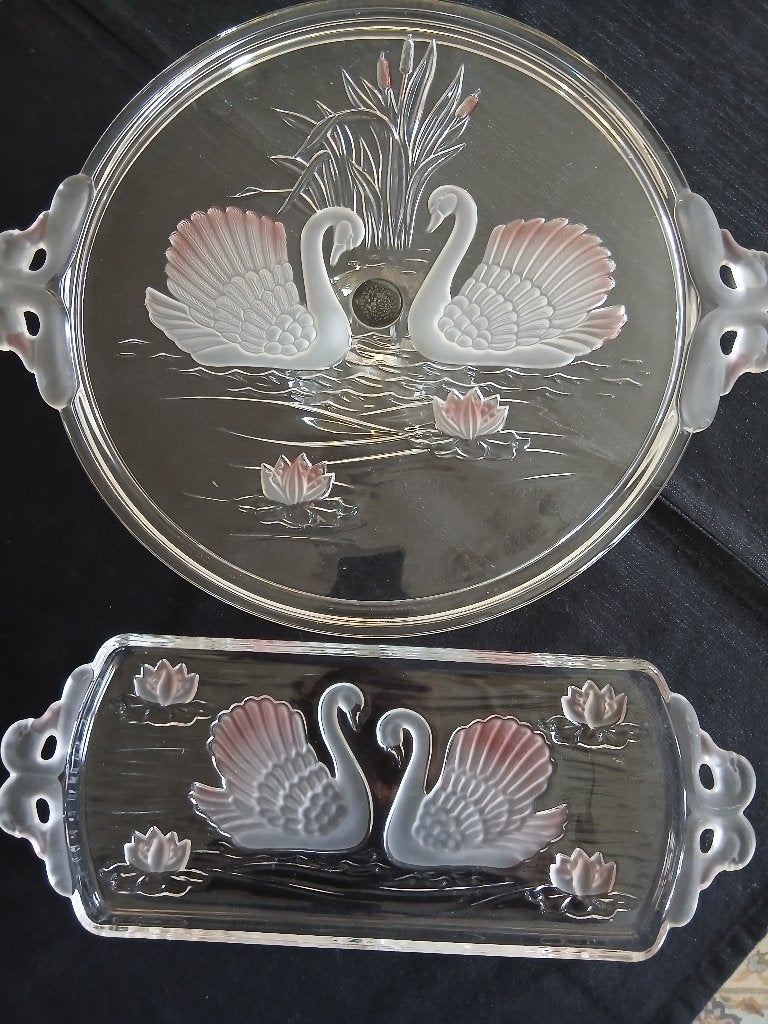 Set taartschotel en cakeschaal / vintage, Antiek en Kunst, Ophalen