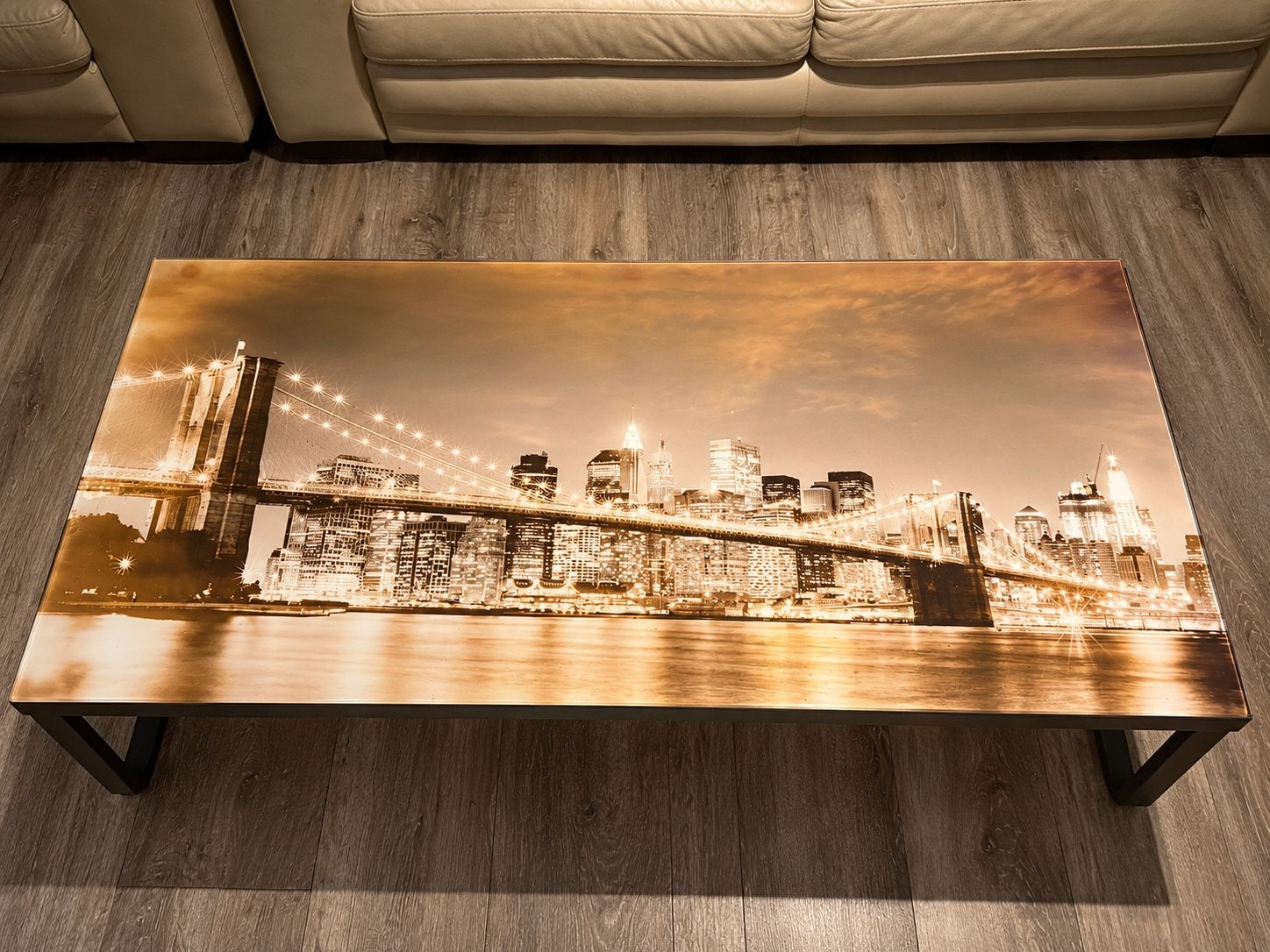 Table basse New York –Petit prix-venir chercher rapidement !, Ophalen, Zo goed als nieuw, Glas