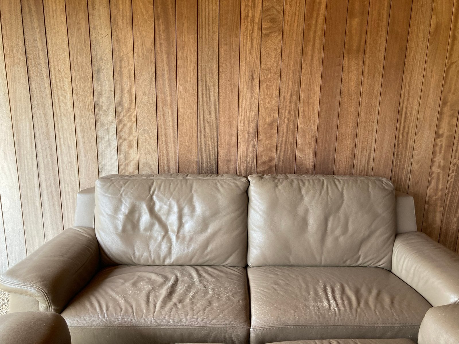 Deux places + trois places + pouf, Maison & Meubles, Canapés | Salons, 200 à 250 cm, Banc droit, Synthétique, Enlèvement