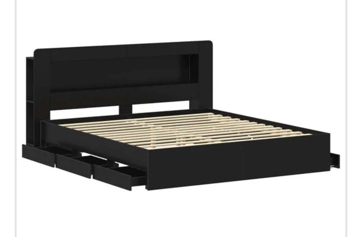 Bedframe 180x200, Ophalen, Zwart, Nieuw, 180 cm