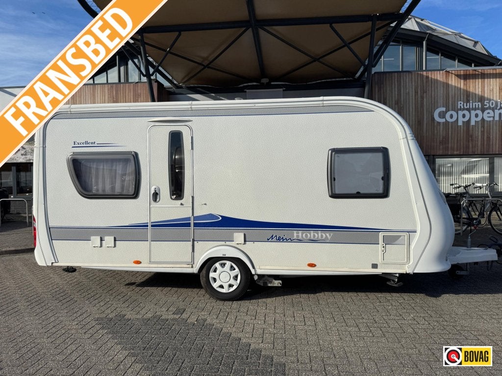 Hobby Excellent 460 UFE 2009 MOVER + TENT 270!, Caravans en Kamperen, Fietsenrek, Rondzit, Hobby, Lengtebed