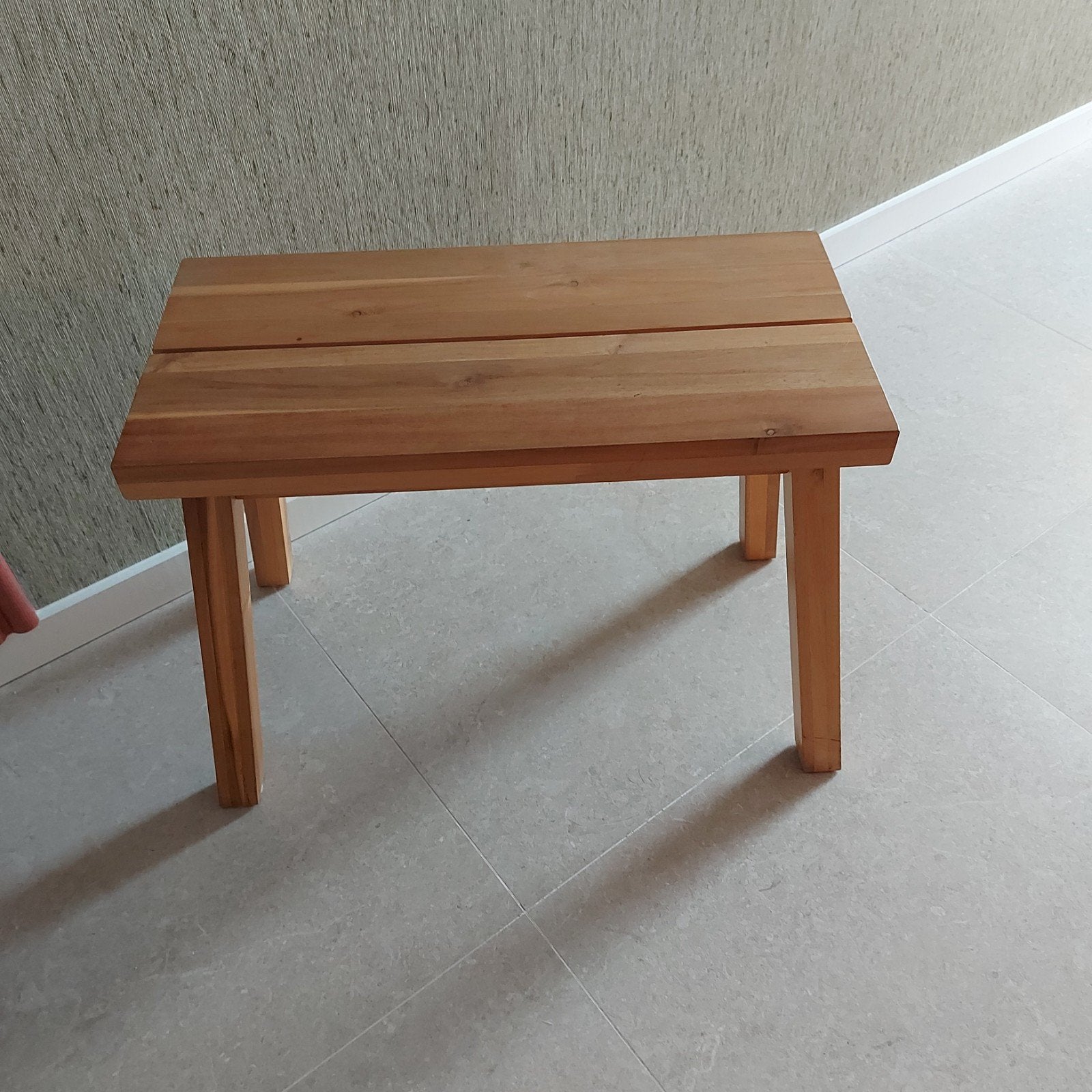 houten bankje, Ophalen