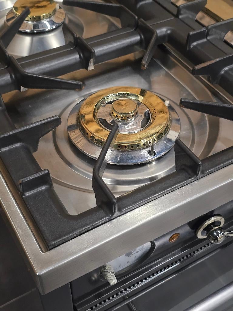 🔥Luxe Fornuis Boretti 120cm antraciet + rvs 7 pits 2 ovens, Ophalen, 60 cm of meer, Zo goed als nieuw, Energieklasse A of zuiniger