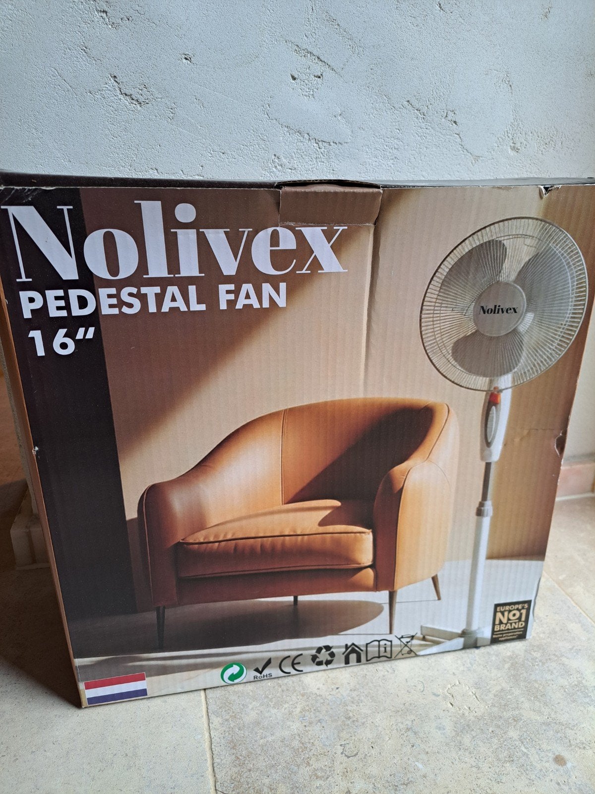 nouveau ventilateur Novilex '16', blanc, Electroménager, Enlèvement, Comme neuf, Ventilateur de trépied