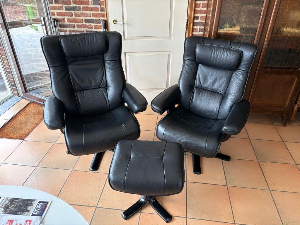 Relax Fjord Regent Astroline leder zwart, Ophalen, Zo goed als nieuw, Leer