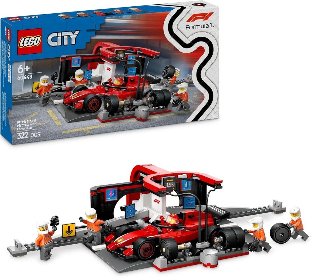 Neuf - Lego Arrêt au stand de F1 avec voiture Ferrari -60443, Envoi, Complet, Lego, Ninjago