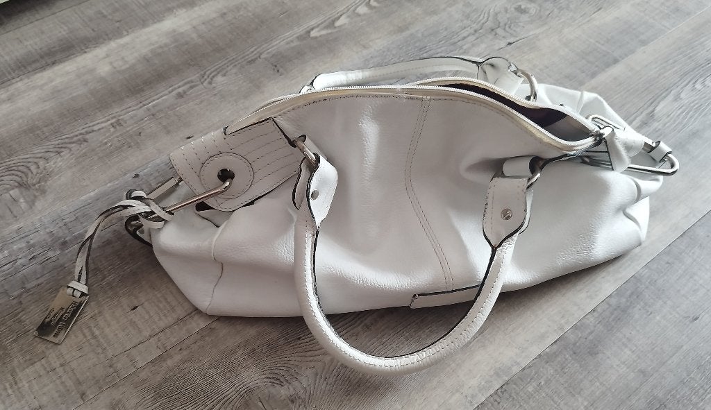 Sac à bandoulière/à main en cuir pour femme, Bijoux, Sacs & Beauté, Enlèvement ou Envoi, Comme neuf, Blanc, Sac à main