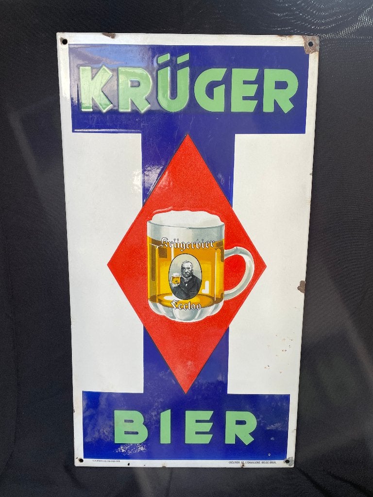 email bord Brouwerij Kruger  van 1933, Enlèvement, Utilisé, Panneau, Plaque ou Plaquette publicitaire, Autres marques