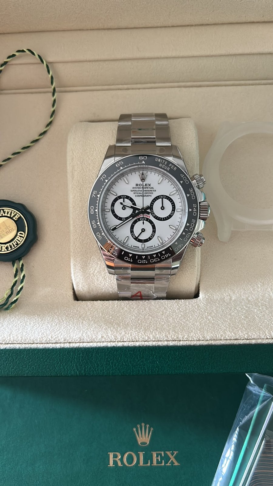 Daytona Panda full set box, Bijoux, Sacs & Beauté, Montres | Hommes, Rolex, Enlèvement ou Envoi, Acier, Acier