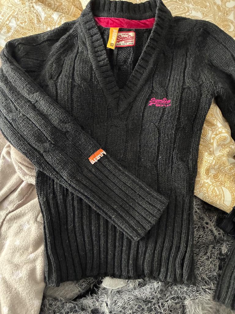 Pull Superdry S - col V, Gris, Superdry, Taille 36 (S), Enlèvement