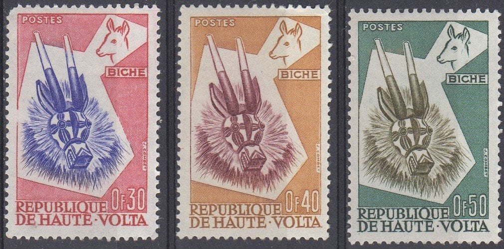 Opper-Volta - Duiker antiloopmasker, Timbres & Monnaies, Timbres | Afrique, Enlèvement ou Envoi, Non oblitéré