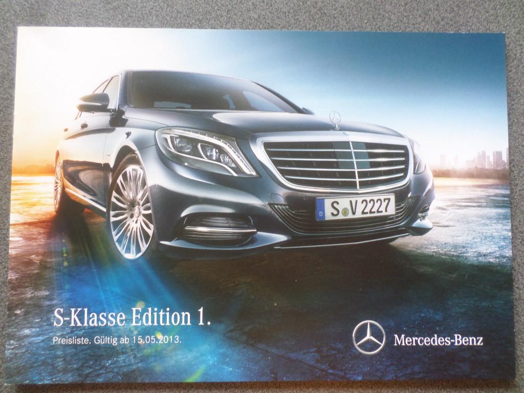 Mercedes S Edition 1 Brochure, Ophalen of Verzenden, Mercedes