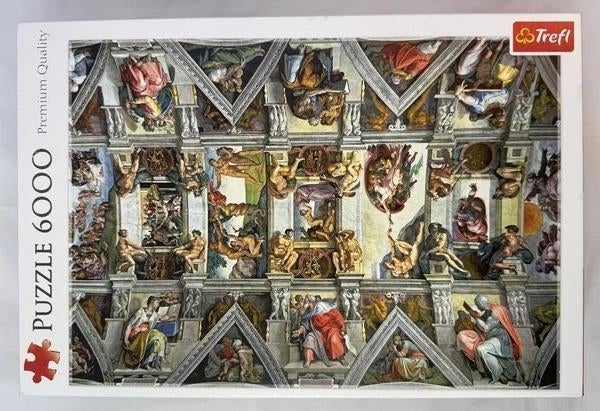 Trefl Michelangelo Sixtijnse Kapel Puzzel 6000 Stukjes, Verzenden, Meer dan 1500 stukjes, Zo goed als nieuw, Legpuzzel
