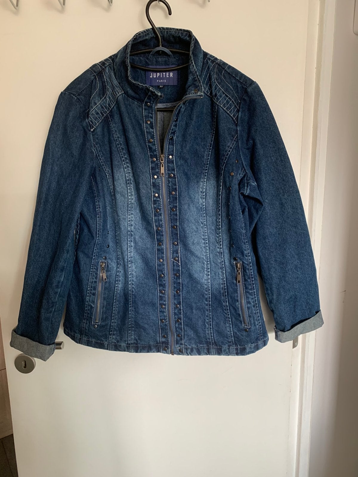 Spijkerjack, Ophalen of Verzenden, Zo goed als nieuw, Maat 38/40 (M), Blauw