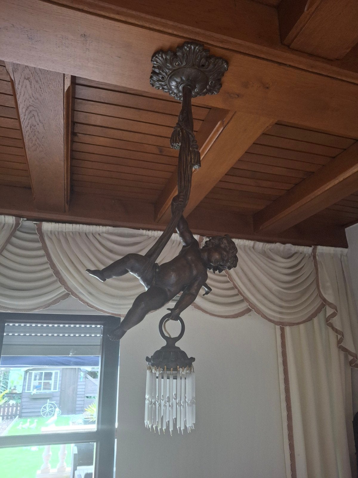 Antieke bronzen luster, Huis en Inrichting, Ophalen