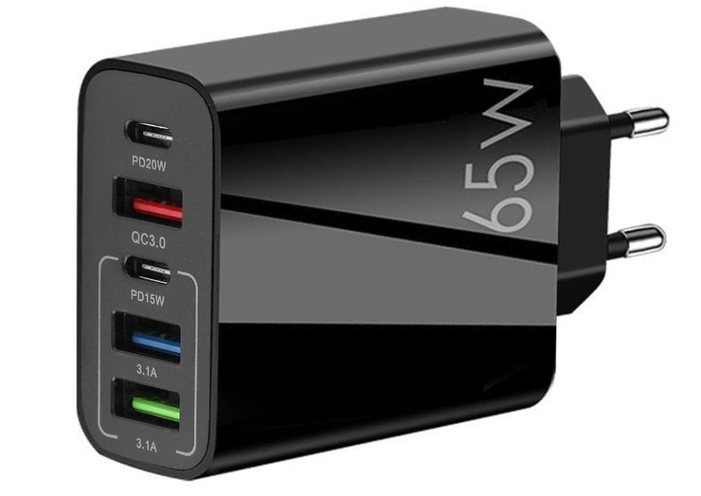 65 W USB C meervoudige oplader met 5-poorts snellader, nieuw, Ophalen of Verzenden, Nieuw