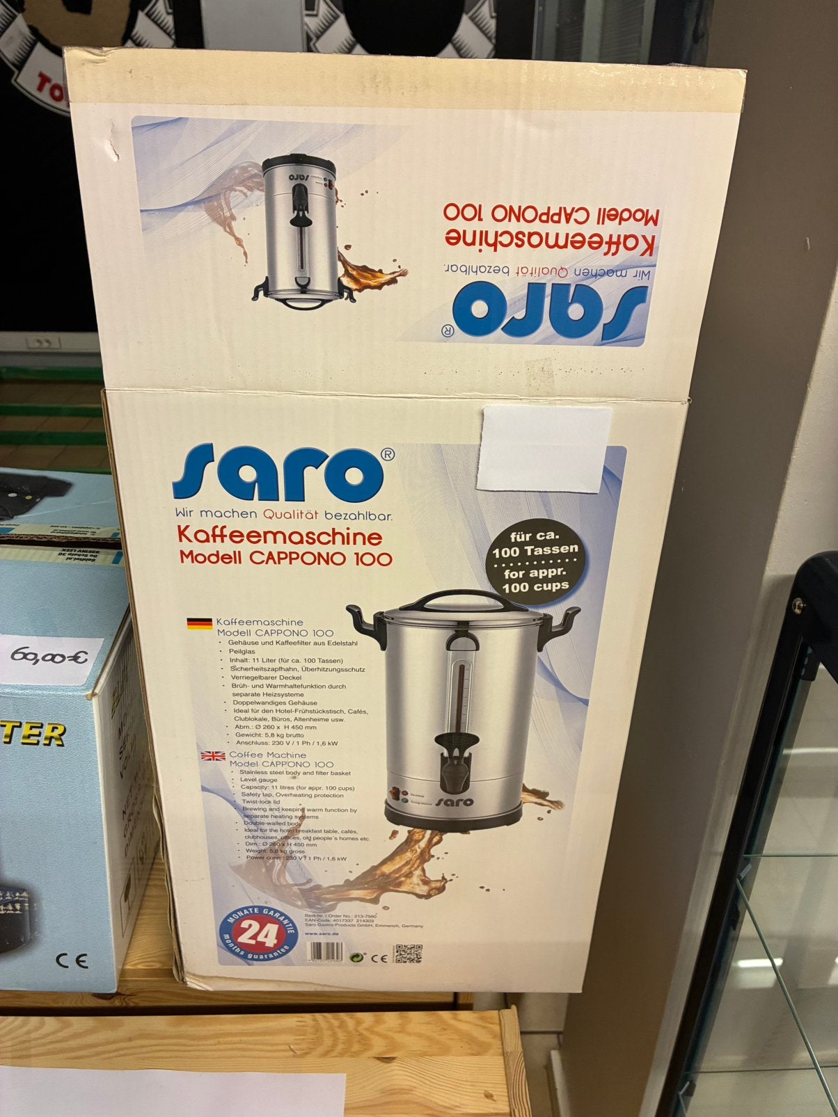 Saro Cappono 100 Professional, Articles professionnels, Enlèvement