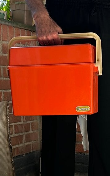Vintage Boxter picknick kast - jaren 70 - Oranje, Ophalen, Huis en Inrichting