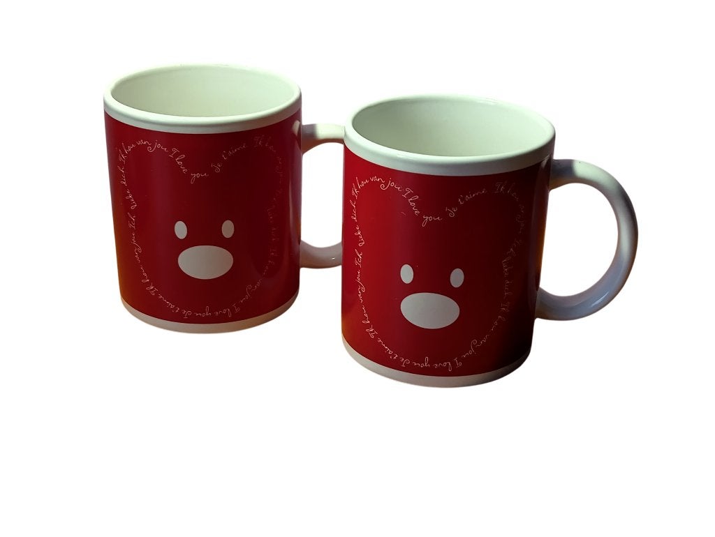 2 mugs Me to You I love you rouge (tête ourson), Enlèvement, Comme neuf, Mug