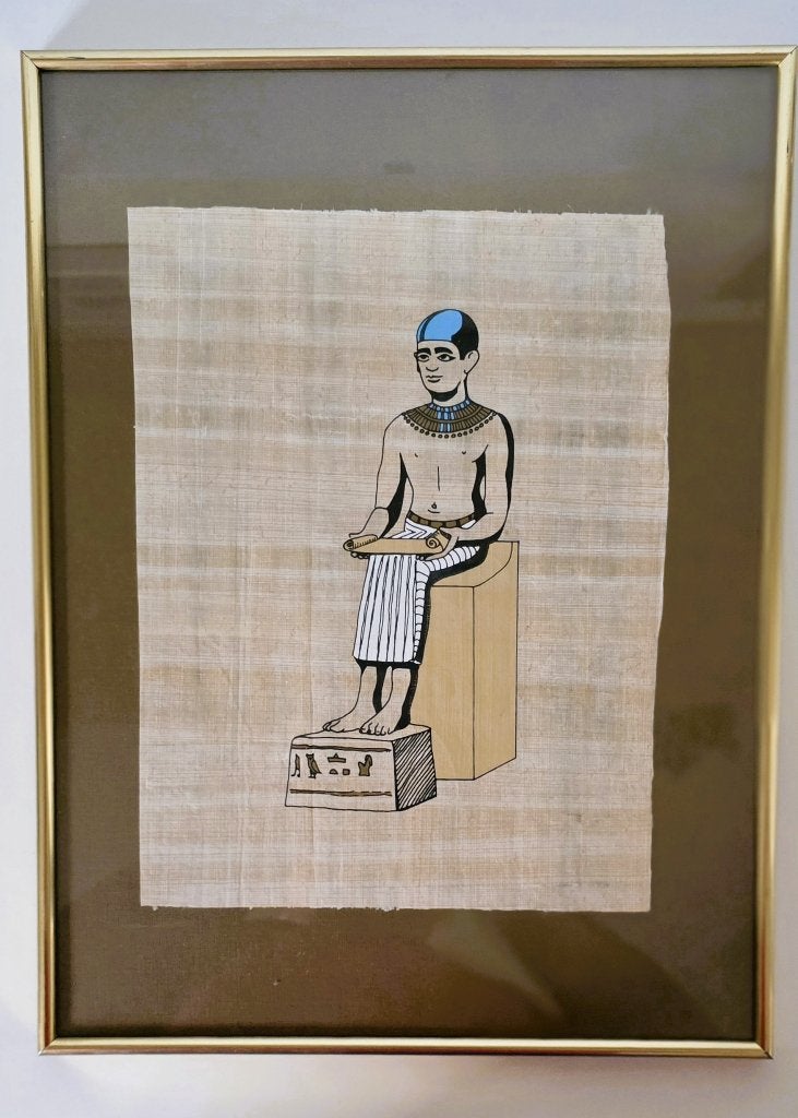 Papyrus God Imhotep - avec certificat., Enlèvement ou Envoi