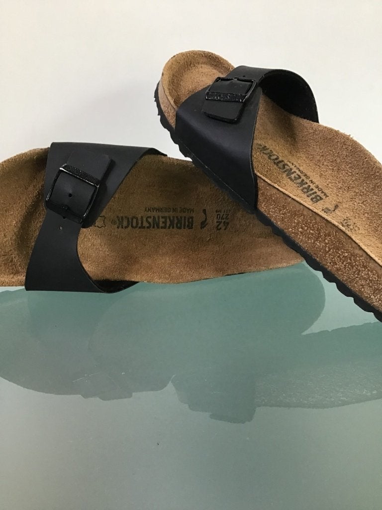 Birkenstock 42 | Madrid zwart | Gratis verzenden, Slippers, Zwart, Ophalen of Verzenden, Zo goed als nieuw
