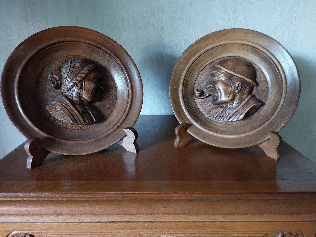 oude houten borden, Ophalen