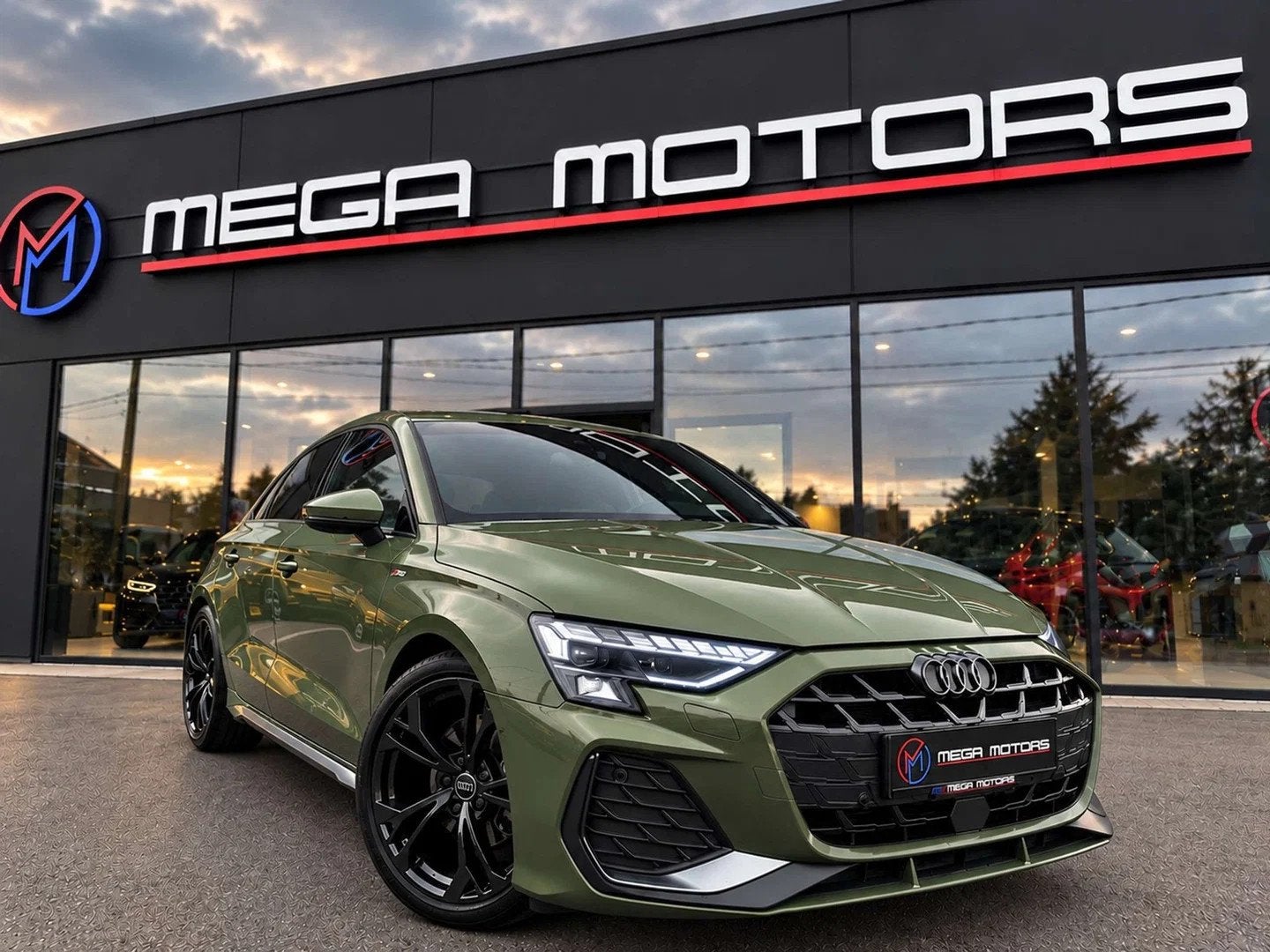 Audi A3 1.5TFSi ! 3x S-LiNE ! SHADOW PACK ! DiSTRiCT GREEN !, Cuir, Achat, Commande vocale, 4 portes