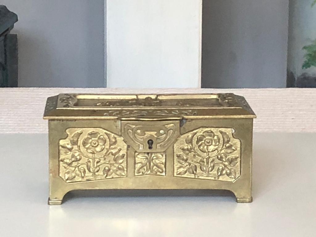 Antiek kistje/juwelenkistje Art Nouveau motief, Antiek en Kunst, Ophalen of Verzenden