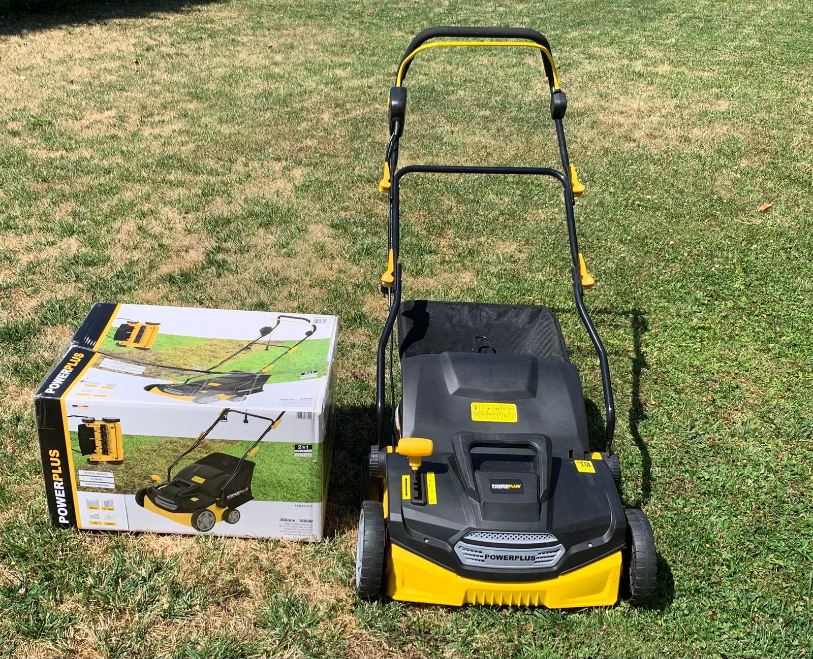 Verticuteerder/verluchter PowerPlus 1800W, Tuin en Terras, Grasmaaiers, Ophalen, Zo goed als nieuw