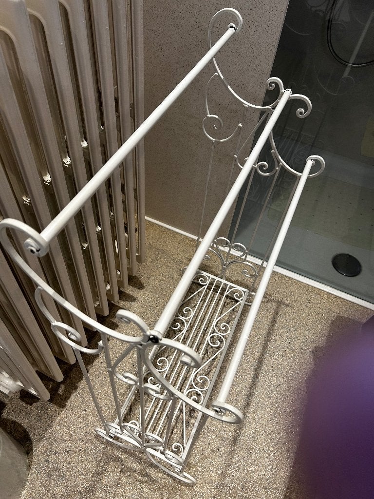 Handdoekrekje in smeedwerk, Enlèvement, Utilisé, Blanc, Porte-serviettes