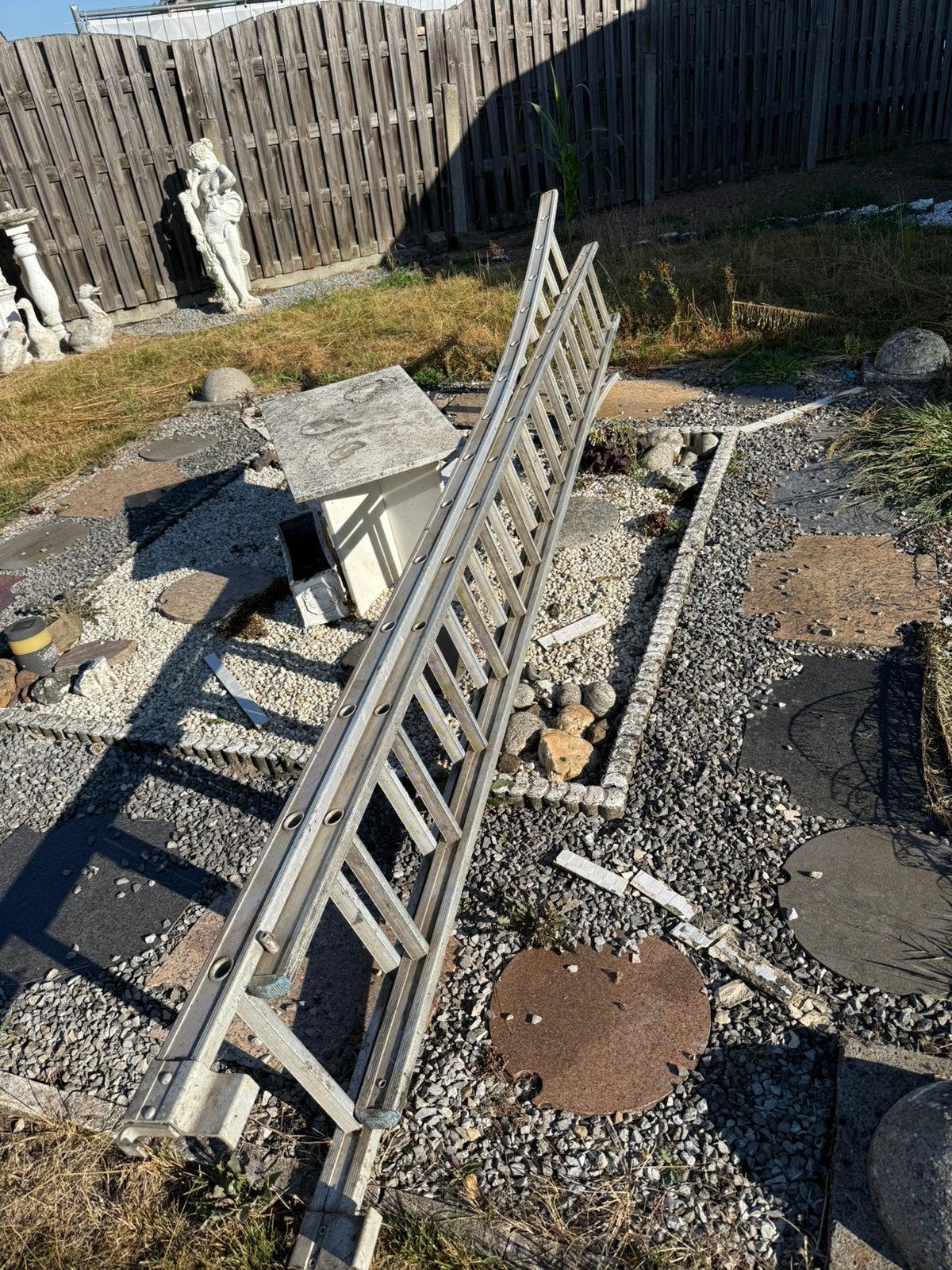 Aluminium ladder 2 x 14 sporten 7 meter in totaal, Ophalen, Zo goed als nieuw, Ladder