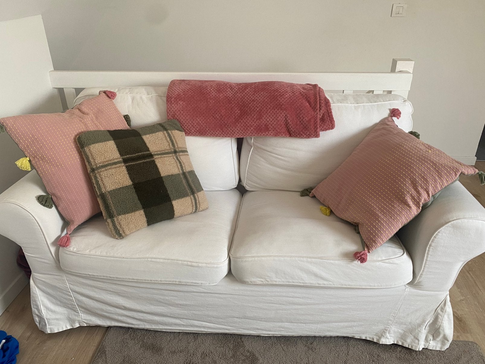 Witte twee- zit - model Ektorp Ikea, Ophalen, Gebruikt, Tweepersoons, Wit