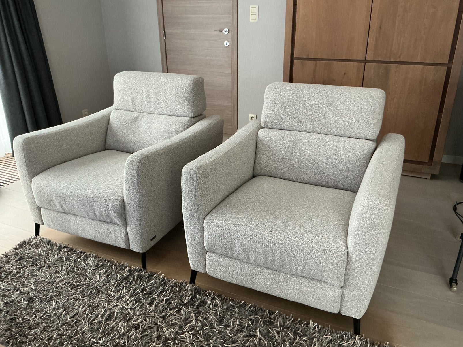 2 relax fauteuils Italiaans merk Natuzzi - nieuwe toestand, Ophalen, 75 tot 100 cm, Zo goed als nieuw, 75 tot 100 cm