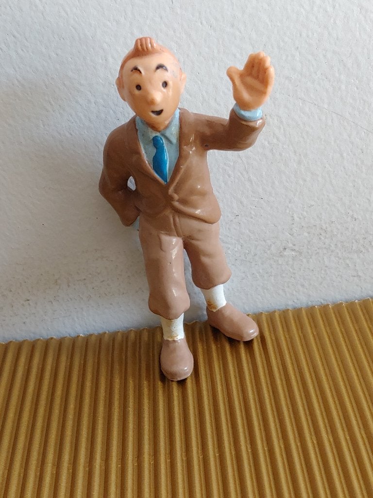 1990 Kuifje groetend, Ophalen of Verzenden, Kuifje, Zo goed als nieuw, Beeldje of Figuurtje