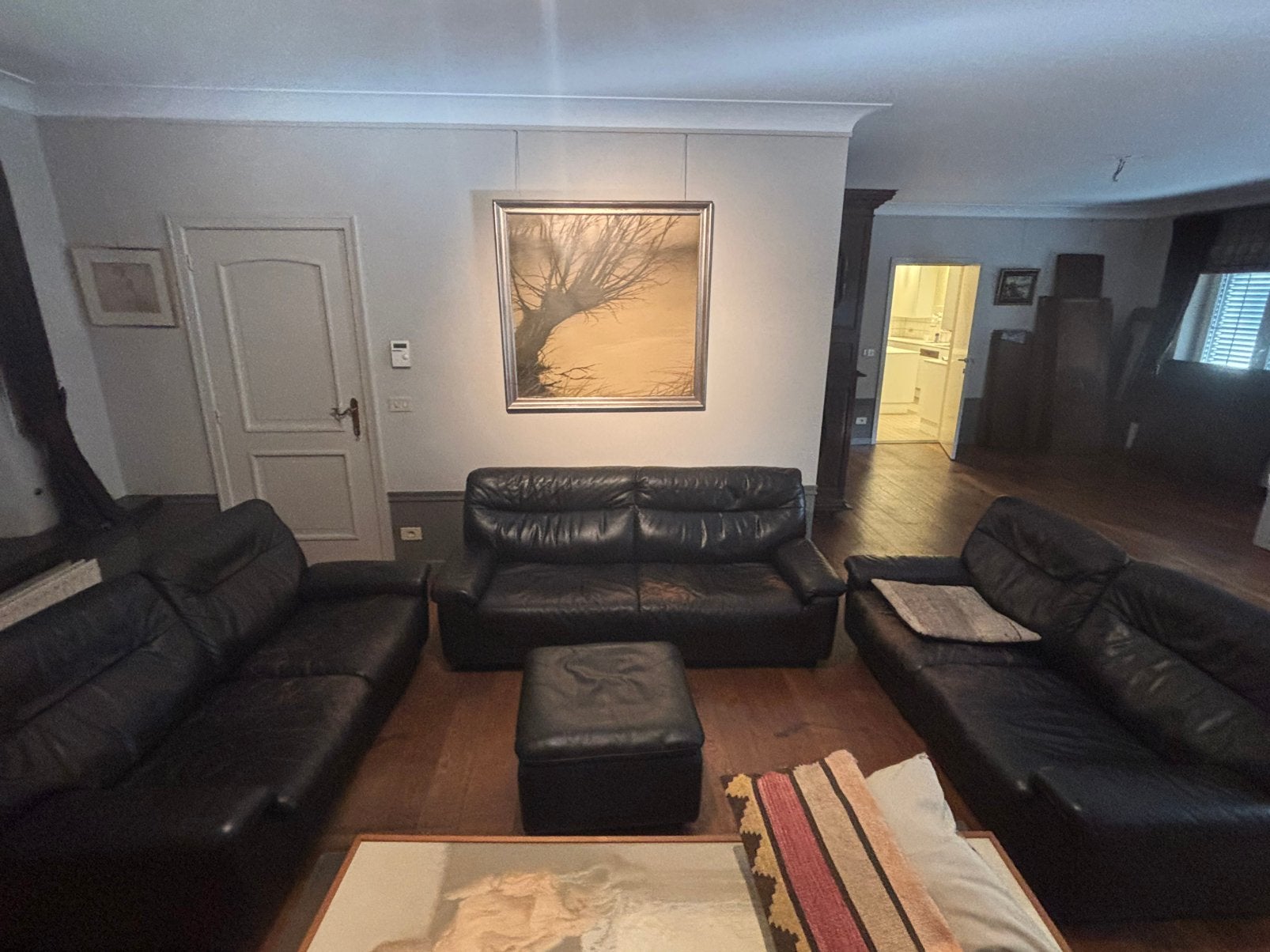 Ensemble de sièges 3 pièces avec pouf, Enlèvement, Utilisé
