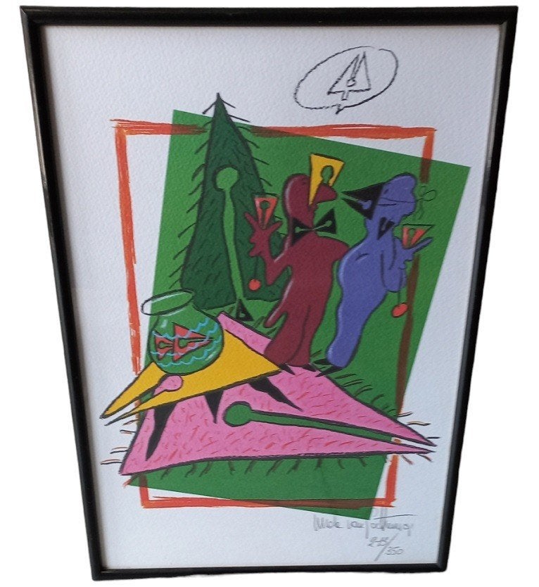 Nicole Van Goethem 1941-2000. lithographie en couleurs., Antiquités & Art, Art | Lithographies & Sérigraphies, Signé, Enlèvement ou Envoi