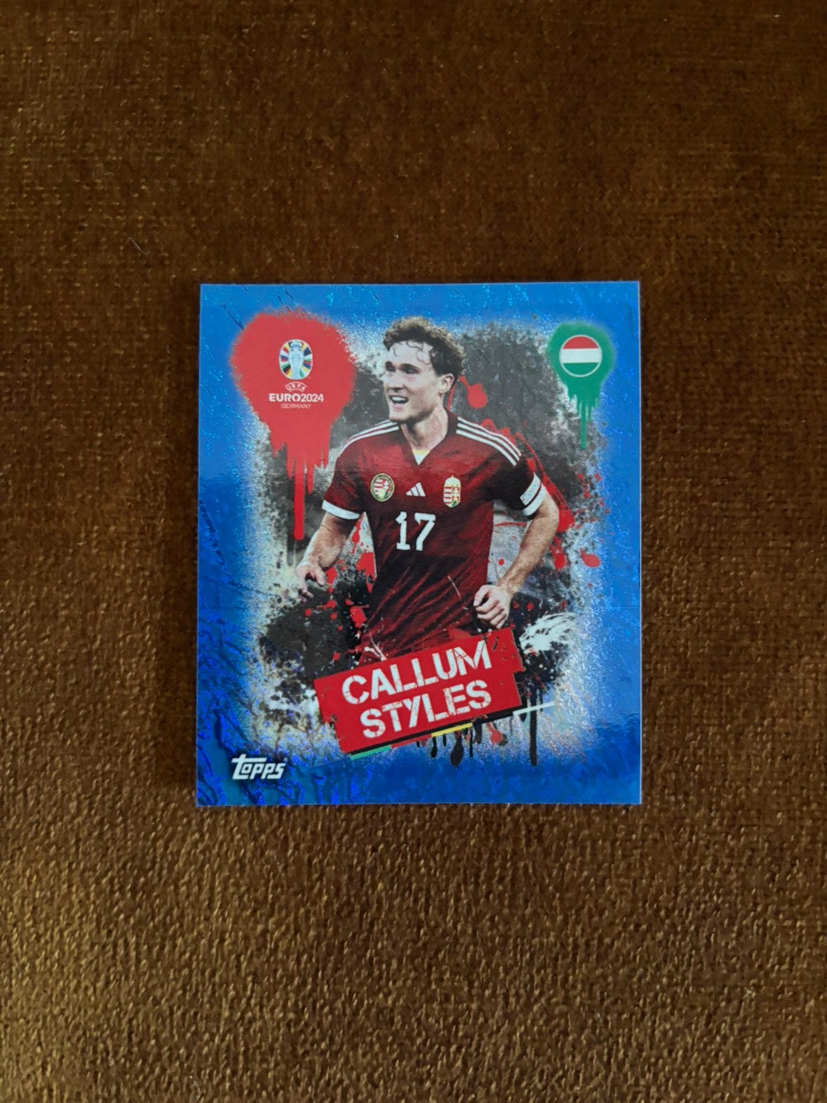 Topps Euro 2024 Blue parallel Styles rare, Envoi, Comme neuf, Autocollant