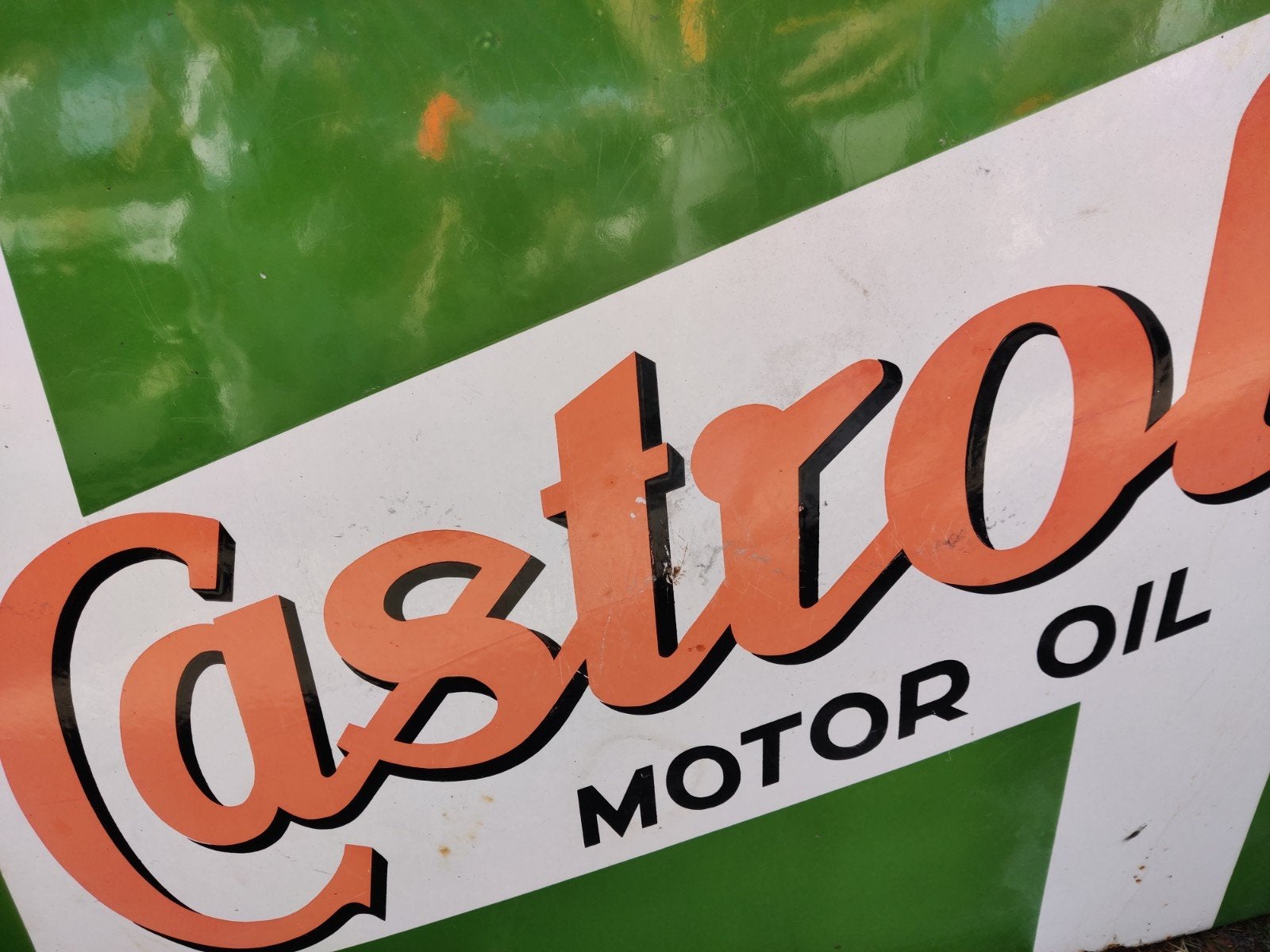 Origineel emaille reclamebord CASTROL, Ophalen, Reclamebord