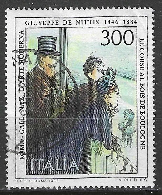 Italie 1984 - Yvert 1601 - Giuseppe De Nittis - 300 l. (ST), Timbres & Monnaies, Timbres | Europe | Italie, Envoi, Affranchi