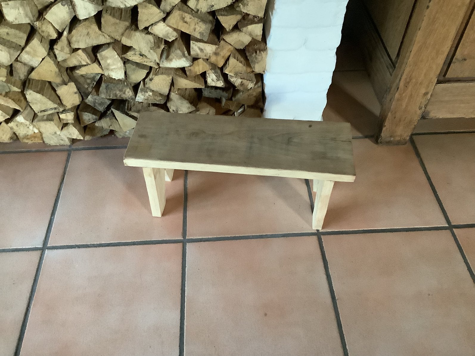 Massief eiken bankje, Maison & Meubles, Tabourets, Enlèvement, Comme neuf