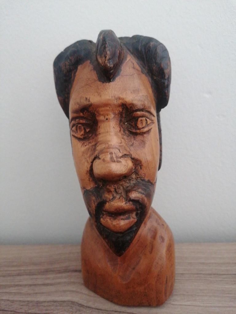 Afrikaans hoofdbuste, Antiek en Kunst, Kunst | Beelden en Houtsnijwerken, Ophalen of Verzenden