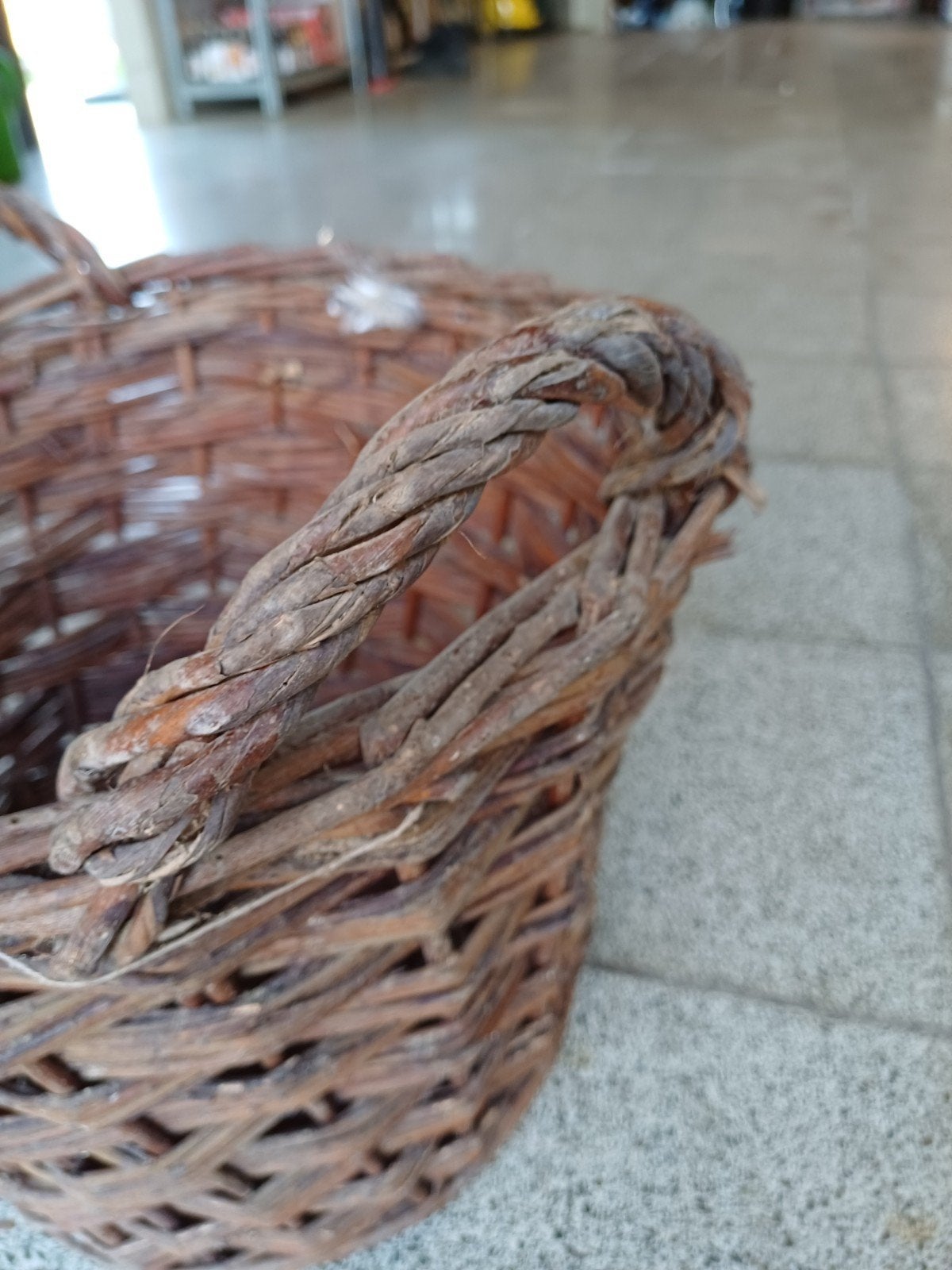 panier en osier tissé, panier de cueillette, décoration de N, Maison & Meubles, 40 cm, Enlèvement, Utilisé, Matériau naturel