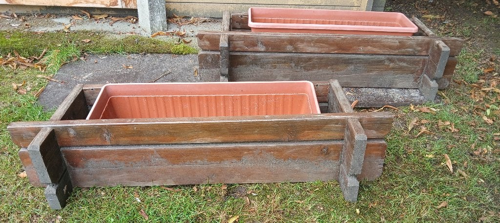 Bloembak met water reservoir, Jardin & Terrasse, Moins de 30 cm, Synthétique, Enlèvement, Utilisé