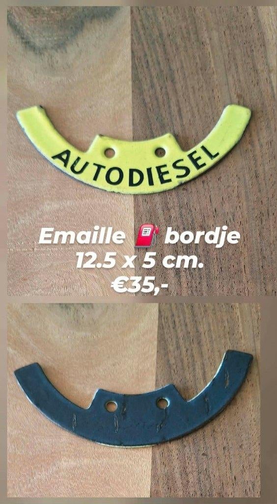 Origineel vintage emaille benzinepomp bordje️⛽️, Verzamelen, Ophalen of Verzenden, Gebruikt, Reclamebord