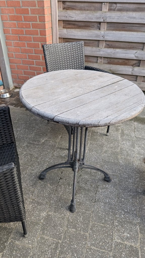 Stevig stabiel terrastafeltje, Jardin & Terrasse, Tables de jardin, Enlèvement, Utilisé, Rond, Bois