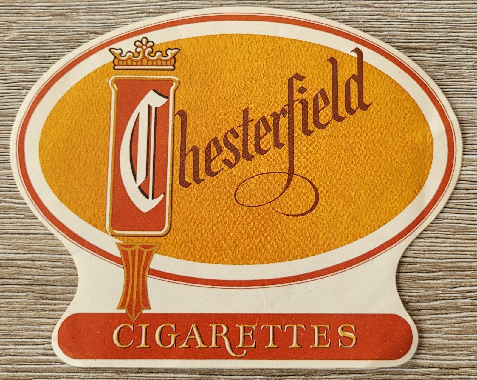 Oude sticker: Chesterfield Cigarettes, Ophalen of Verzenden, Gebruikt, Merk