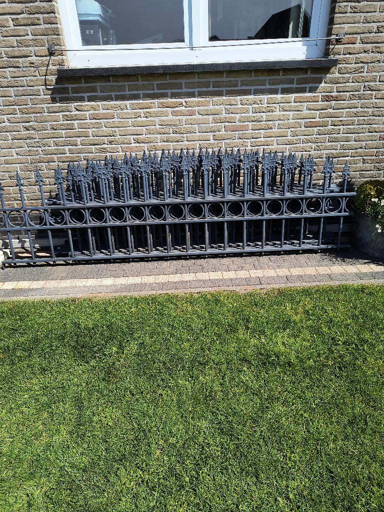 Sierhekwerk metaal  - gemetaliseerd/gepoederlakt - 8 stuks, Tuin en Terras, Ophalen, Gebruikt, IJzer, Sierhekwerk
